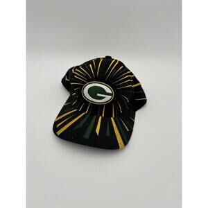 Vintage Deadstock Y2K Team NFL Black Green Bay Packers Graphic Baseball Snapback